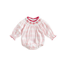 (3-6 Months, Red) Tutina da bambina a maniche lunghe con scollo rotondo a cuori, ideale per l'autunno e San Valentino.