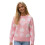 (M, Pink) Pull en maille Haut décontracté. 1