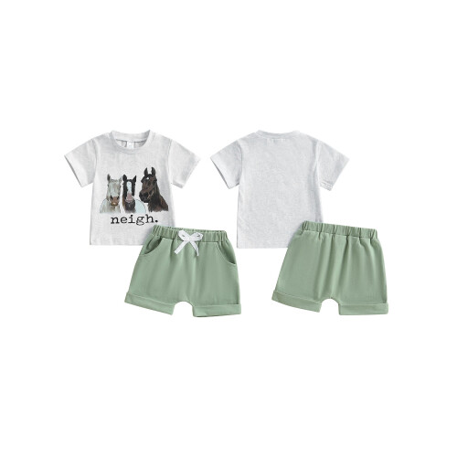 (3-4 Years, Gray) Καλοκαιρινά ρούχα μωρών και σορτσάκι. 1