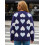 (M, Blue) Pull en maille Haut décontracté. 7