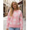 (L, Pink) Pull en maille Haut décontracté. 3