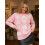 (M, Pink) Pull en maille Haut décontracté. 7