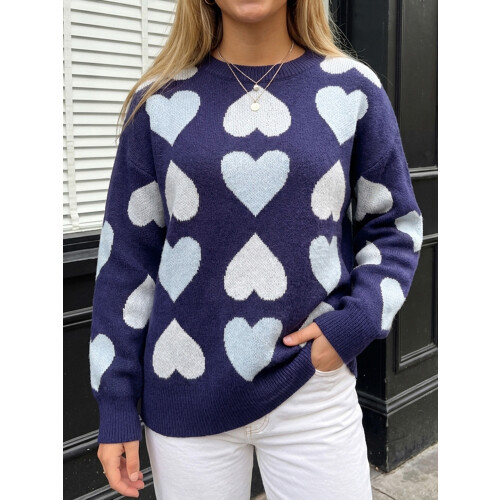 (XL, Blue) Pull en maille Haut décontracté. 2