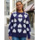 (M, Blue) Pull en maille Haut décontracté. 4