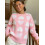 (M, Pink) Pull en maille Haut décontracté. 5