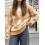 (L, Light Brown) Pull en maille Haut décontracté. 6