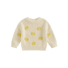 (6-12 Months, Beige) Baby-Strickpullover, langärmelig, Rundhalsausschnitt, Hasenstickerei, Pullover für Kleinkinder, Winteroberteile
