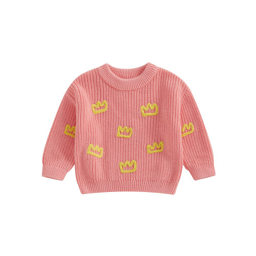 (0-6 Months, Pink) Πλεκτό Πουλόβερ Μακρυμάνικο για Νήπια