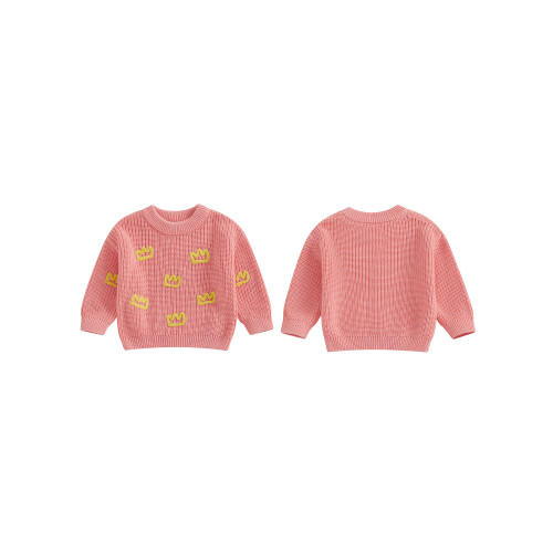 (0-6 Months, Pink) Πλεκτό Πουλόβερ Μακρυμάνικο για Νήπια 1