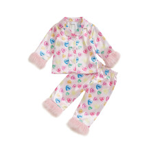 (18-24 Months, Pink) Piżama satynowa dla ze spodniami.