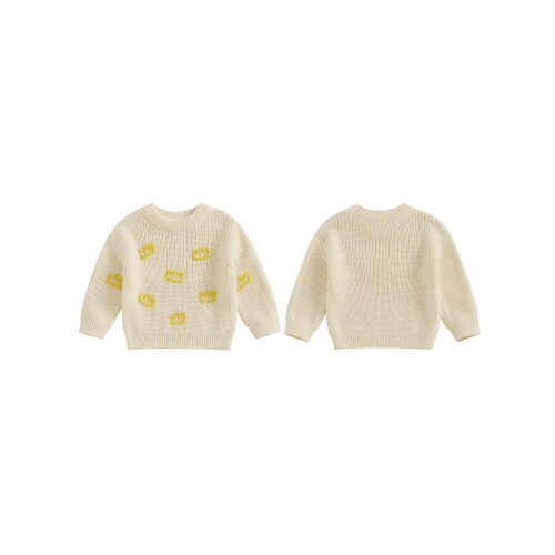 (6-12 Months, Beige) Πλεκτό Πουλόβερ Μακρυμάνικο για Νήπια 1
