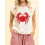 (M, Rose Red) Γυναικείο Φαρδύ Πλεκτό Γιλέκο Casual Φθινοπωρινό με Στάμπα Αστακού 3