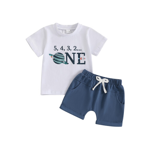 (6-12 Months, White) Σετ ρούχων γενεθλίων 2 τεμάχια.