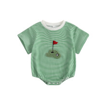 (3-6M, green) Tutina estiva per neonato, maniche corte, scollo rotondo, stampa a righe, body per neonati.