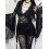 (S, Black) Damen Halloween Spitzentops für Party. 6