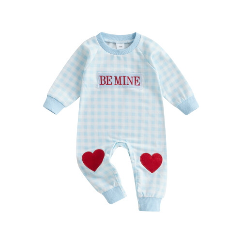 (6-12 Months, Blue) Macacão infantil xadrez e meninas.
