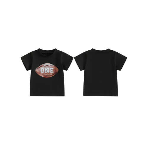 (6-12 Months, Black) Μπλούζα μωρού για ράγκμπι, καλοκαίρι 1