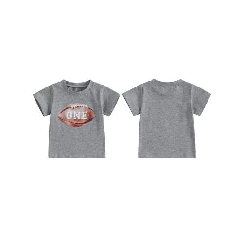 (12-18 Months, Gray) Μπλούζα μωρού για ράγκμπι, καλοκαίρι 1