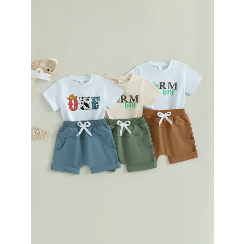 (6-12 Months, White) Καλοκαιρινά ρούχα για και σορτς 2