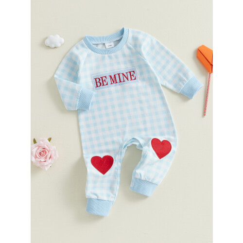 (6-12 Months, Blue) Macacão infantil xadrez e meninas. 2