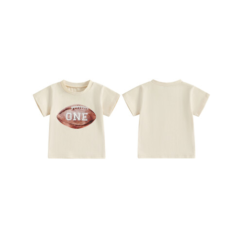 (12-18 Months, Beige) Μπλούζα μωρού για ράγκμπι, καλοκαίρι 1