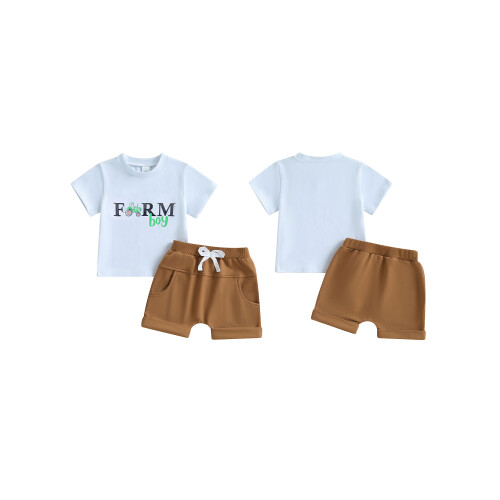 (0-6 Months, White) Letné oblečenie pre pás, šortky 1