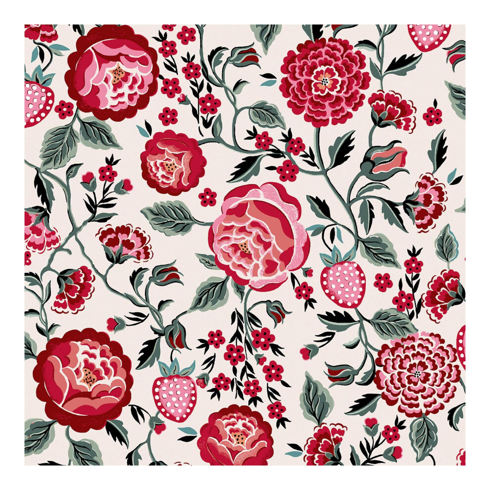 Cath Kidston Strawberry Garden Rose Floral Wallpaper