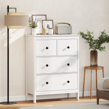 HOMCOM Modern Chest of Drawers, 4 Drawer Dresser for Bedroom, White