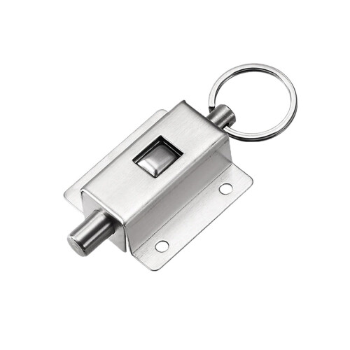 Stainless Steel Door Latch Barrel Bolt, Ring Pull Spring Loaded Lock for Enhanced Security, 5pcs