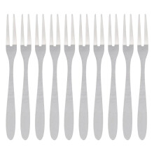 10Pcs Stainless Steel Reusable Fruit Fork Cake Snack Dessert Salad Flatware Fork Two-Tine Fork Set Kitchen Tool 13cm