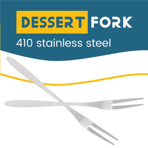 10Pcs Stainless Steel Reusable Fruit Fork Cake Snack Dessert Salad Flatware Fork Two-Tine Fork Set Kitchen Tool 13cm 2