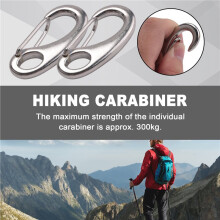 2PCS Boat Marine Stainless Steel Egg Shape Spring Snap Hook Clips Quick Carabiner Outdoor Buckle