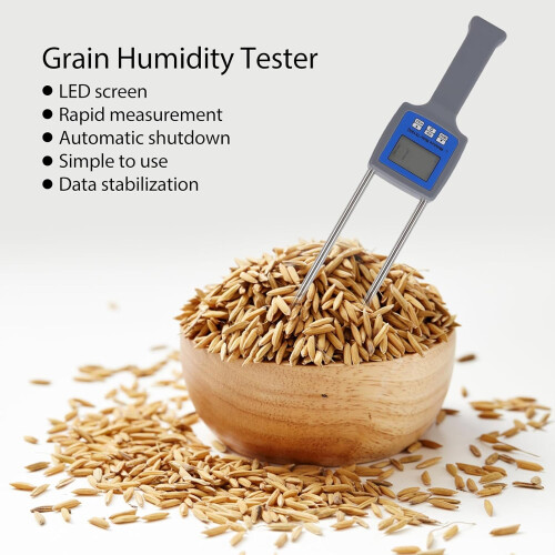 Grain Moisture Meter with Backlit LCD and Steel Probe for Accurate Wheat Corn Rice Analysis 2