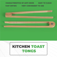 2 Stuks Magnetische Bamboe Broodroostertang 8,7 Inch Houten Keukentoasttang voor Koken, Natuurlijk Bamboe Keukengerei