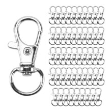 50 PçS Fechos GiratóRios CordãO Snap Hook, CordãO GiratóRio Metal Snap Hook Fecho Garra Lagosta Prata