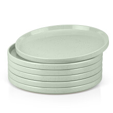 Stoneware Dinner Plates Set of 6, 10.5 Inch Speckled Ceramic, Microwave and Dishwasher Safe