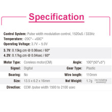 AFRC D1302 1.7G Grand Couple Servo NuméRique JST1.0 Connecteur pour Modèle TéLéCommandé Drone Avion HéLicoptèRe