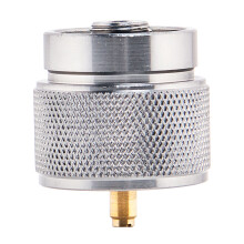 Camping Stove Adapter 1LB Propane Small Tank Input and a Lindal Valve EN417 Output Outdoor Cylinder LPG Canister Convert