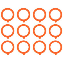 12 Pack Silicone Replacement Gasket, Airtight Rubber Seals Rings for Mason Jar Lids, Leak-Proof Canning Silicone, Orange