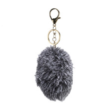 Cute Hedgehog Plush Keychain Mobile Phone Pendant Keyring Hedgehog Pompon Ring Pendant Plush Toy Gray Anime Fur Gifts