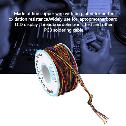 Tin Plated Copper Wire,8-Wire Colored Insulation Test Cable P/N B-30-1000 250M 30AWG Tinned Copper Solid Cable 2