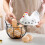 Egg Basket,Eggs Holder Basket, Organizer Storage Wrought Wire Restaurant Storage Basket,Kitchen Hen Decor (White) 7