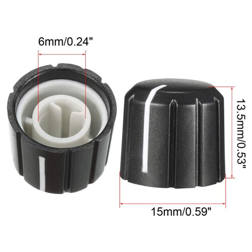 20St 15X13.5Mm Plastpotentiometer Vridknapp för 6Mm Diameter D Typ Skaft Gitarr Volymknopp. 2