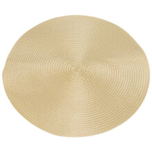 Ronde Gevlochten Placemats Set van 6 Placemats voor Eettafels Geweven Wasbare Antislip Placemats 15 Inch (Beige)