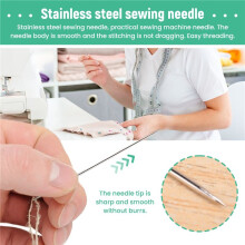 25 Large Eye Stitching Needles - 5 Sizes Eye Hand Sewing Needles in Clear Storage Tube for Stitching, and Crafting