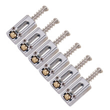 6 St Metallgitarrbro Sadelboll RullsträNg Tremolo Bridge Sadlar för Elgitarrbytesdelar, Silver