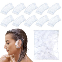 300 PCS Disposable Waterproof Ear Covers for Shower and Hair Dye, Elastic Universal Fit