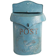 Vintage Wall Mounted Mailbox with Lock, Decorative Retro Metal Mailbox for Home, Cafe or Garden
