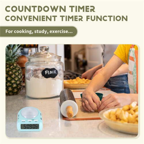 Digital Kitchen Timer with 100 Hour Clock Count Down for Kid Teacher Cook,45 Display LCD&Security Lock, Management 2