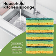 Non-Scratch Cellulose Household Kitchen Sponges, Dishes Sponge 5 Packages ,Multi-Use Dish Scrubber Sponge for Household